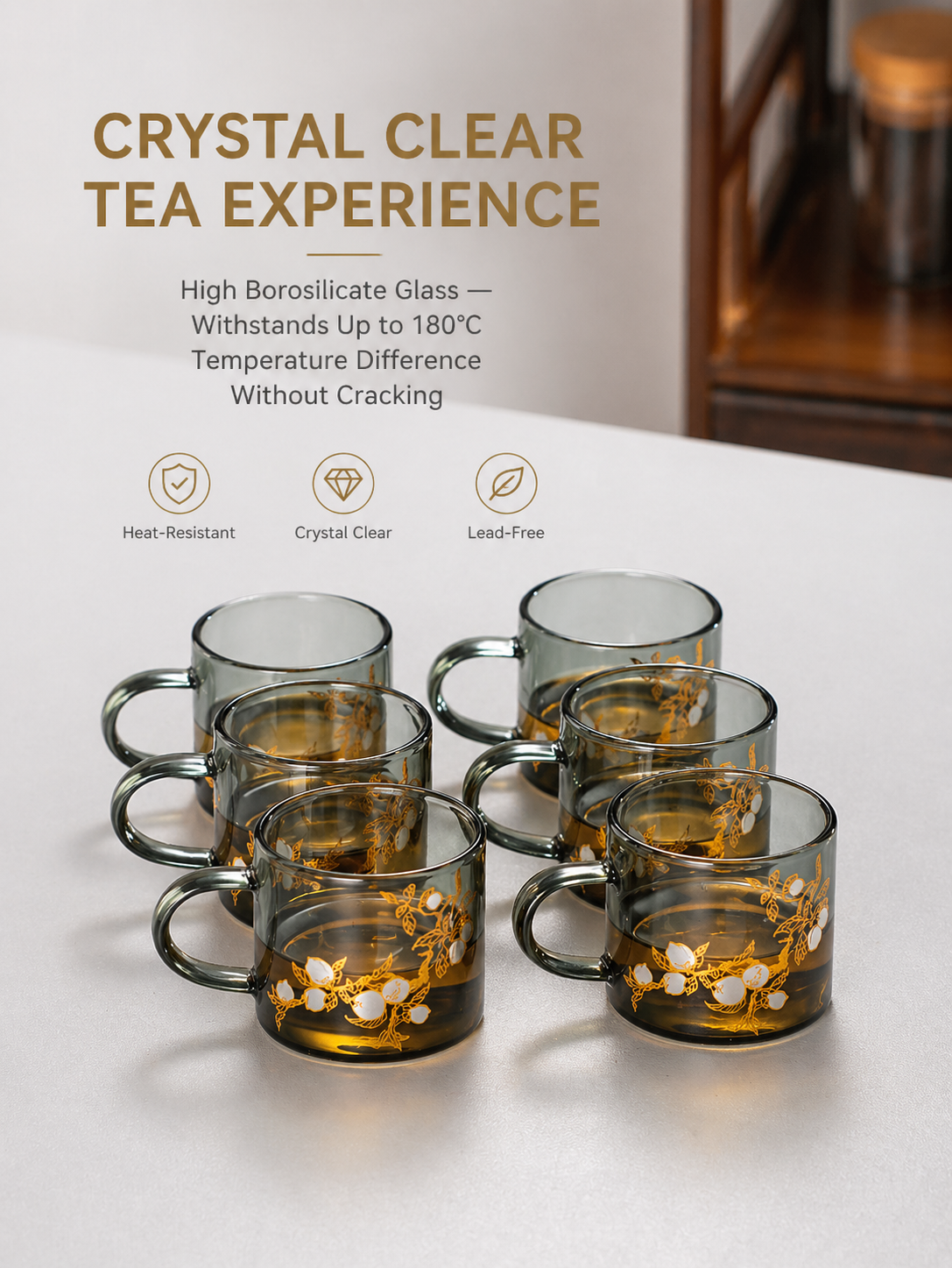 Magnetic Automatic Glass Tea Set – One-Touch Brewing, No Mess, No Burns