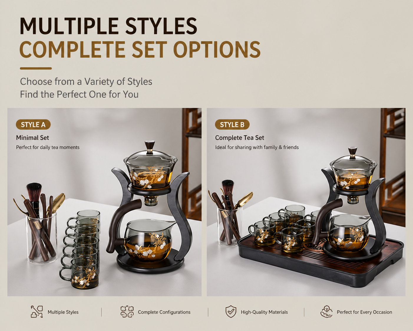 Magnetic Automatic Glass Tea Set – One-Touch Brewing, No Mess, No Burns