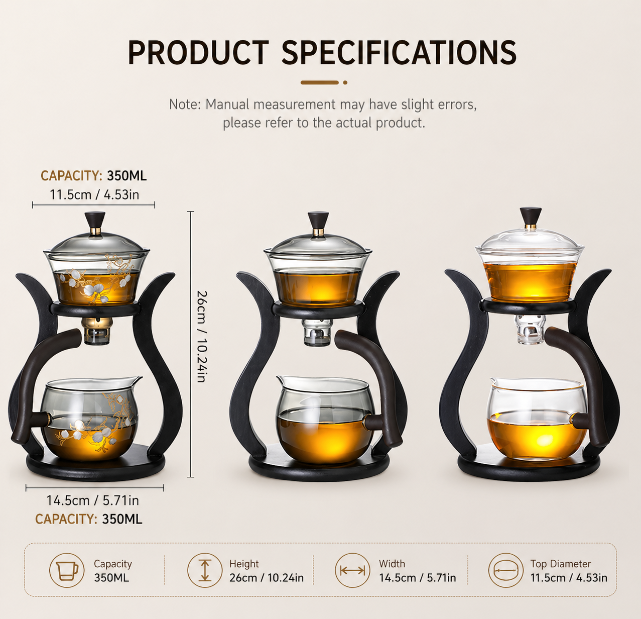Magnetic Automatic Glass Tea Set – One-Touch Brewing, No Mess, No Burns
