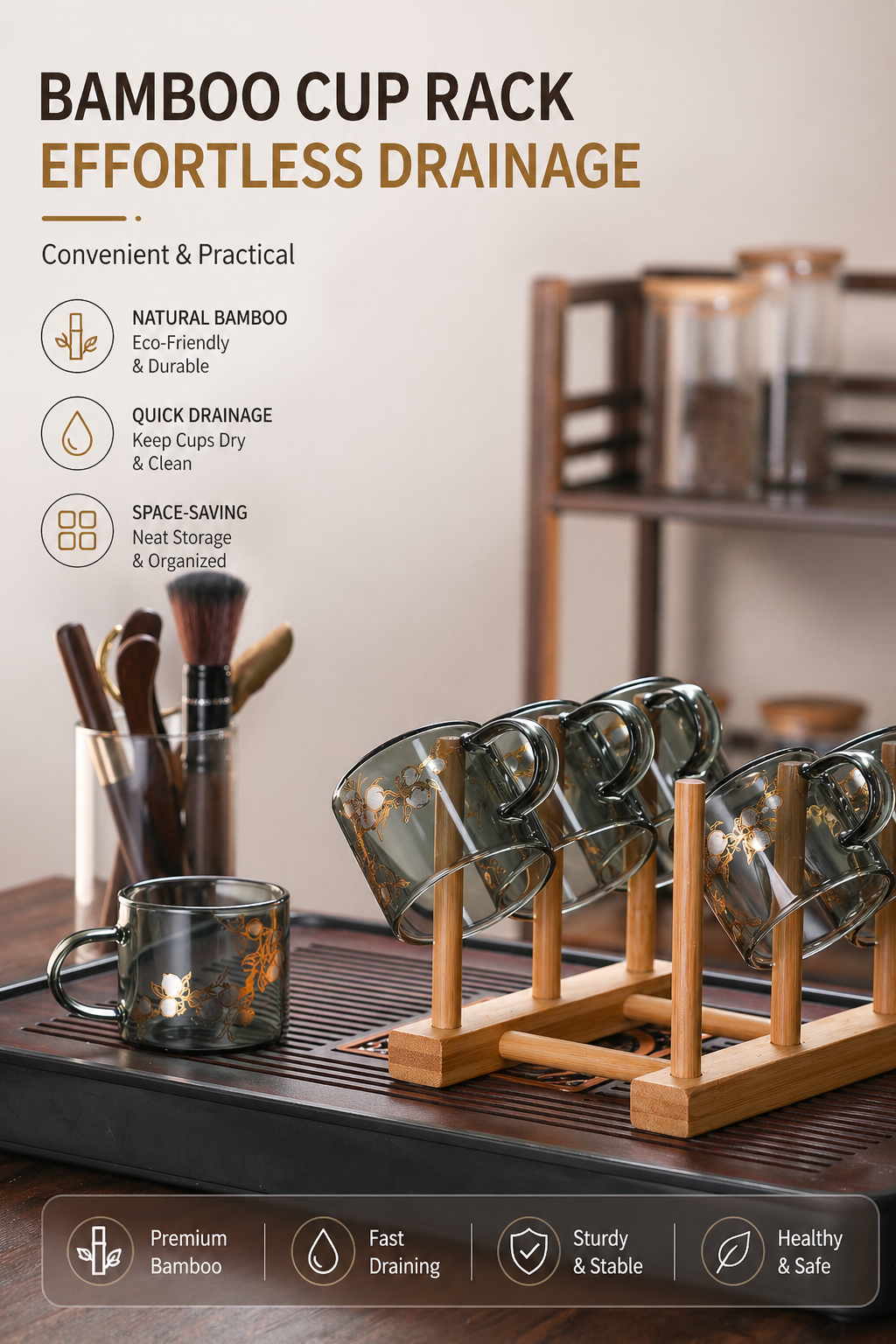 Magnetic Automatic Glass Tea Set – One-Touch Brewing, No Mess, No Burns